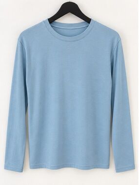 NWT Men's Crewneck Long-Sleeve Tee in Sky Blue